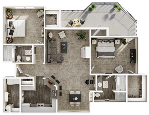 a birds eye view of a floor plan of a house